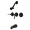 Kingston Brass ThreeHandle Tub and Shower Faucet, Matte Black KB230FL - alternate 1